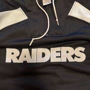 Reebok Las Vegas Raiders Black Hoodie XL Silver Logo NFL